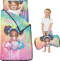 Toddler Sleeping Bag with Blanket &amp Pillow – Personalized Roll-Up Nap Mat with Custom Name for Kids