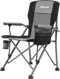 XGEAR Camping Chair Hard Arm High Back Lawn Chair Heavy Duty with Cup Holder for Camp Fishing Hiking Outdoor Carry Bag Included