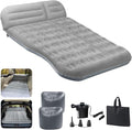 SUV Air MattressThickened Flocked Camping Bed for CarIncludes Electric Pump &amp 2 Foot PedalsPortable Inflatable car Mattress (Gray)