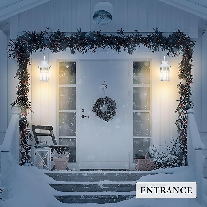 Darkaway Outdoor Wall Lights for House Exterior Lighting Fixtures Wall Mount Outdoor Porch Lights Waterproof White Outdoor Sconce Lights with Seeded Glass for Patio Hallway Garage