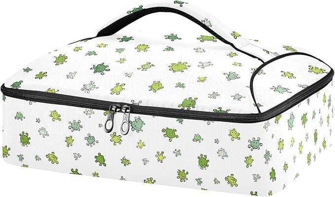 Casserole Carrier Little TurtleInsulated Casserole Carrier for Hot or Cold Food Thermal Lunch Tote for Potluck Parties Picnic Beach Fits 9 x 13 Inches Baking Dish