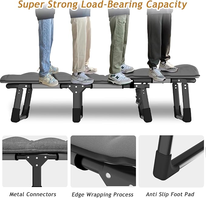 Folding Reclining Lounge Chair Office Rest Bed 4 Gears Adjustable Backrest Portable Camping Cot Sleeping Cots Bed for Outdoor Pool Beach Patio Travel Nap(L74.8 x W 27.5 x H 11.8 Green)