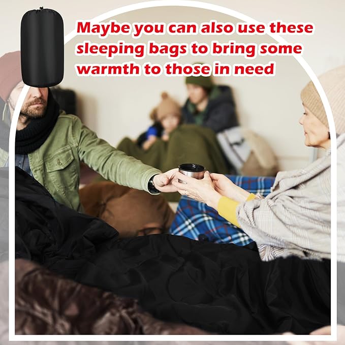Macarrie 12 Pack Camping Sleeping Bags for Adults Homeless Bulk Cold Weather Kids Sleeping Bag Lightweight Waterproof Compression Sack for Backpacking Traveling Hiking Outdoor Shelter