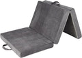 Tri-fold Memory Foam MattressHandle &amp Non-Slip Bottom 4 inch Single Folding Mattress with Washable Covers Travel Camping and Yoga Mat75 x 38 x 4