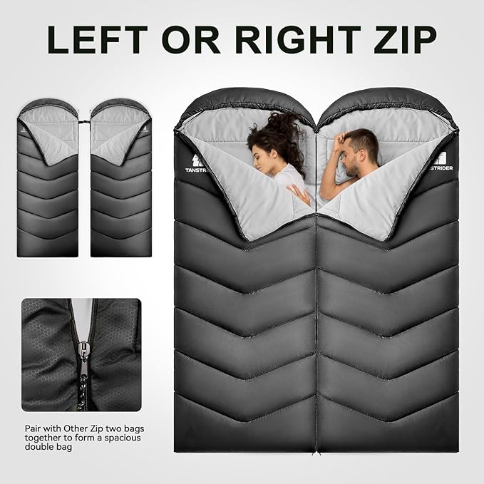 XXL Winter Sleeping Bags for Adults Cold WeatherCamping Sleeping Bag for Kids with Compression Sack4 Season Camping Essentials Gear for HikingTravelingOutdoorBackpackingClimbing