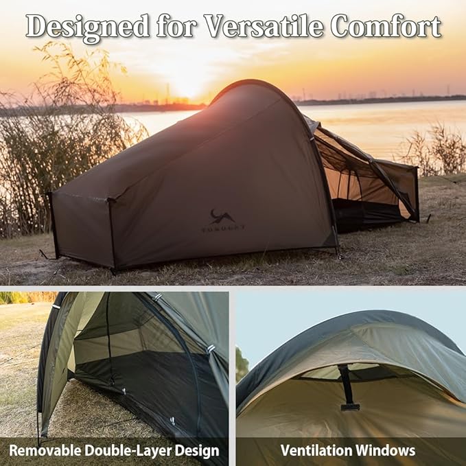 Ultralight 15D Nylon Tent Lightweight Backpacking TentWaterproof Windproof Tents for ClimbingCampingHikingTrekking