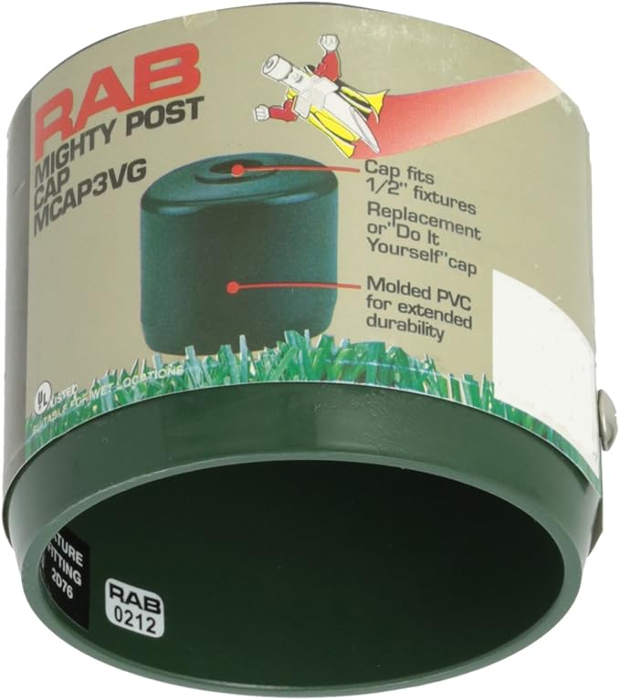 RAB Lighting MCAP3VG Mighty Post Cap for 3 Pipe 2-7/8 OD Verde Green Multicolor