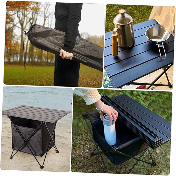 Aluminum Alloy Portable Folding Table Beach Camping Multi-Functional Desk Oxford Easy to Carry Store