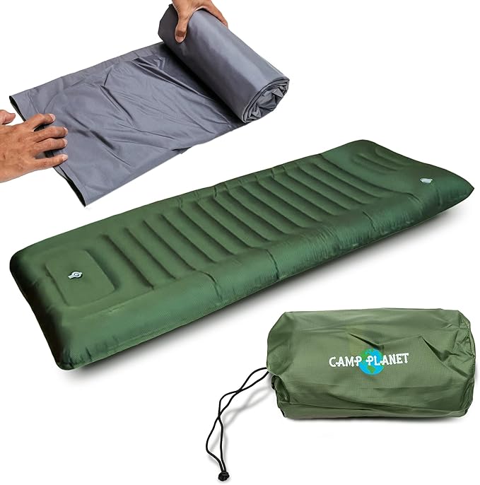 Sleeping Pad for Camping - 3.5 Inch Extra Thick Inflatable Camping Mattress Pad with Built-in Pump and Integrated Pillow - Waterproof Sleep Pad for Hiking Backpacking Road Trips