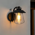 LUTEC Outdoor Dusk to Dawn Wall Lantern Farmhouse Barn Wall Light Fixture Antique Rust Finish Wall Mount Light Waterproof Porch Light with Clear Glass for Exterior Patio(Bulb Included)