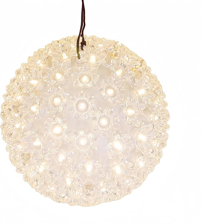 Warm White Starlight Sphere Lights 7.5 Inches UL Certified and Commercial Grade LED Hanging Sphere Light for Indoor and Outdoor Christmas Patio Garden.