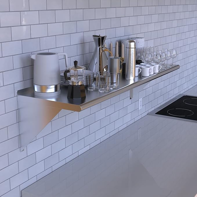 AmGood 24 X 36 Stainless Steel Wall Shelf | Metal Shelving | Garage Laundry Storage Utility Room | Restaurant Commercial Kitchen | NSF