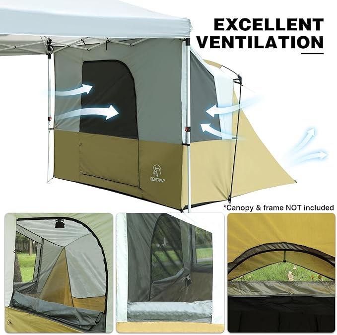 REDCAMP Canopy Camping Tent for Pop Up Canopy Tent Inner Tent Converts Straight Leg 10'x10' or 10'x20' Canopy into Camping Tent Fits 4-6 Person(Frame/Shelter NOT Included)