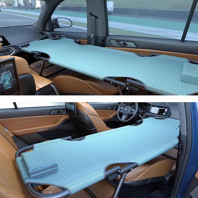 Universal Non Inflatable Car Bed Foldable Car Travel Bed Universal Car Rear Seat Folding Car Bed Outdoor Camping Bed for The Rear Seat of Most Cars (Black)