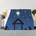 60X50 Christmas Nativity with Bible Verse Lightweight Flannel Blanket - Soft and Breathable Polyester Suitable for Travel Camping and Home Decoration