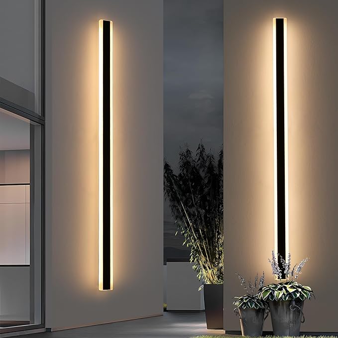 Mikeru 2Pack 71inch Long LED Wall Light Fixtures 3000K Modern Outdoor Lights Exterior for House Ip65 Waterproof Rust Outdoor Light Fixtures Hardwire Wall Mount Exterior Lighting for ShopGarage