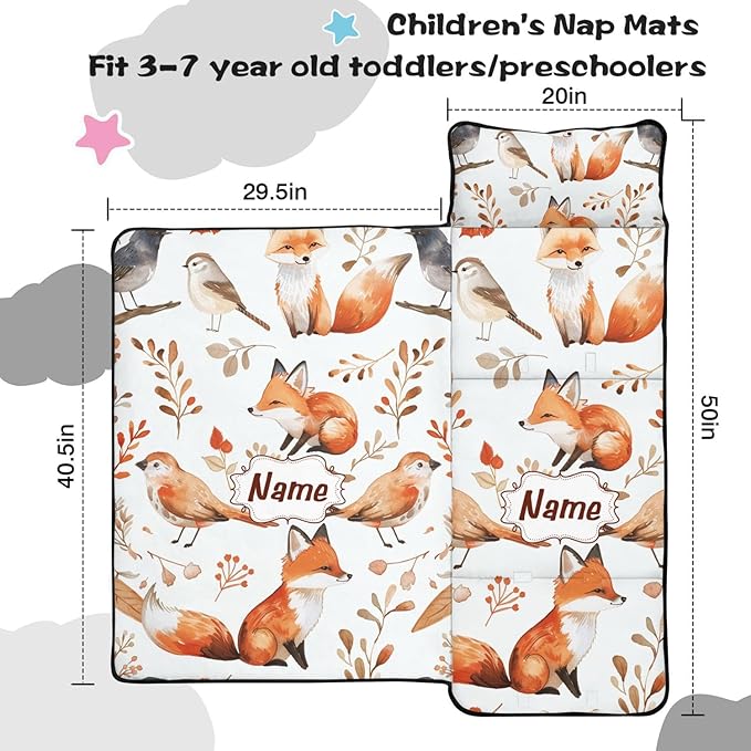 Toddler Sleeping Bag with Blanket &amp Pillow – Personalized Roll-Up Nap Mat with Custom Name for Kids