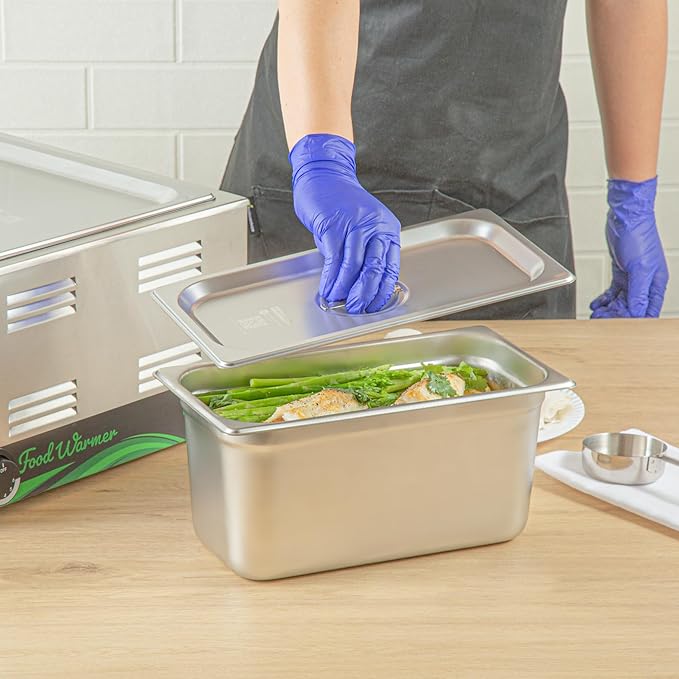 Restaurantware Stainless Steel Steam Table Pan Cover 1 Pack of 1/3 Size Heavy-Duty Hotel Pan Lid Polished Exterior Dishwasher-safe For Commercial Kitchens Catering Events