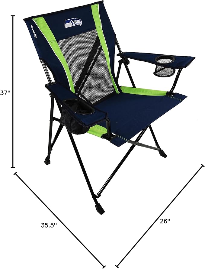 Kijaro Sports Fan Folding Chair 26 L x 35.5 W x 37 H Seattle Seahawks