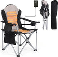 Heated Outdoor Chairs Heated Camp Chair Camping Chairs Heated Folding Chair with Removable Cushion Battery Pack Fully Padded for Outdoor Comfort with Cup Holder (1-Pack)