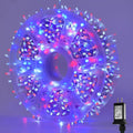 YEGUO 165ft 500 LED Red White and Blue Lights 4th of July Decorations String Lights Plug in Indoor Outdoor 8 Modes Clear Wire Patriotic Light for Independence Day Holiday Memorial Day Party Decor