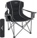 SUNNYFEEL Oversized Camping Chair for Big &amp Tall Adults Heavy Duty Folding Camp Chair Supports 500 lbs Padded High Back Lawn Chair with Cup Holder Portable Outdoor Chair for Camping Fishing &am