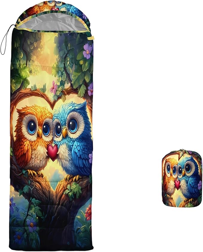 AILONEN Pink Flamingo Sleeping Bag for Kids GirlsWarm and Cool WeatherLightweightWaterproof BackpackingTropical Flamingo Theme Palm Leaves Sleeping Bag for Camping