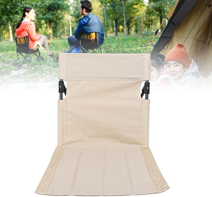 TOPINCN Camping Chair Portable Folding Recliner with Adjustable Backrest Lightweight Oxford Fabric for Outdoor Beach Camping Fishing (Khaki)