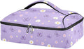 Casserole Carrier Cute Pattern Purple ButterfliesInsulated Casserole Carrier for Hot or Cold Food Thermal Lunch Tote for Potluck Parties Picnic Beach Fits 9 x 13 Inches Baking Dish