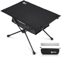 MOONCY Portable Camping Table Ultralight Beach Table with Oil-Proof Mat and Mesh Storage Bag Aluminum Alloy Folding Table for Hiking Tailgating Backpacking Fishing Beach &amp Picnic Black