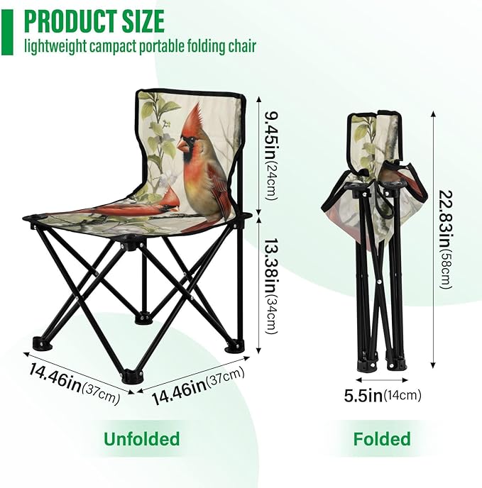 FRMG Cardinal Spring Portable Camping ChairsCollapsible Anti-Slip Padded Oxford Cloth Stool for Beach Compact Lightweight Foldable Chairs for Hiking Mountaineering Beach 2012557