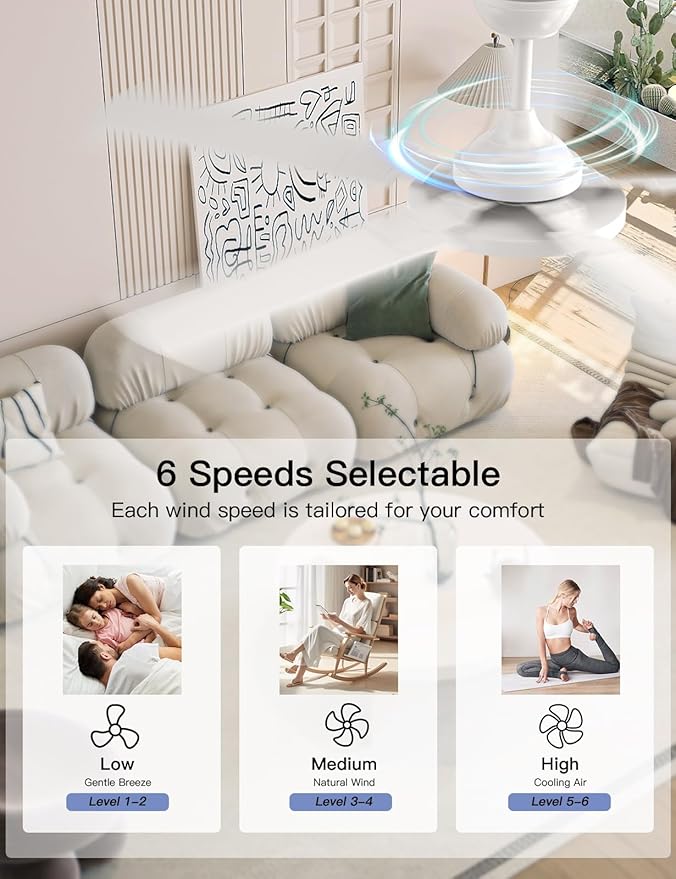 OJX Ceiling Fans with Lights 52 inch Ceiling fan with Light and Remote/APP Control 3CCT Quiet DC Reversible Dimmable Modern Black Ceiling Fa for Bedroom Living Room Kitchen Indoor/Outdoor Use