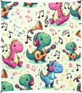 Camping Sun Shelters Cute Dinosaur Playing Music Beach Canopy 126 * 110.2in