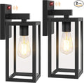 BesLowe 13 Upgraded Motion Sensor Outdoor Wall Lights 2-Pack Dusk to Dawn Porch Light Outdoor Wall Sconce Lanterns 3 Lighting Modes Exterior Lighting Fixtures Black Outside Lights for House Garage