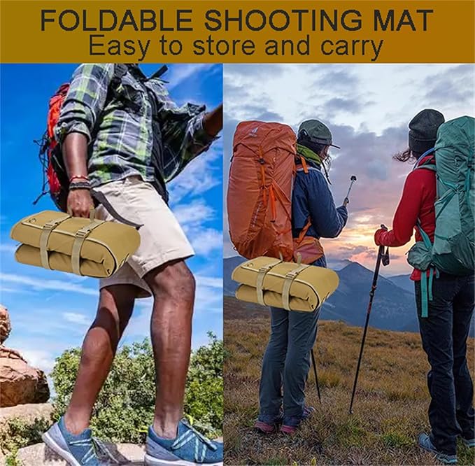 scosao Shooting Mats Prone Padded Portable Roll Up Folded Shooting Mat Extra Large Tactical Shooting Blanket 1000D Oxford Cloth with Thickened Cotton Padding for Shooting Hunting Camping-Black