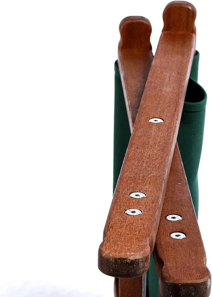 BYER OF MAINE Pangean Folding Stool – Canvas Camp &amp Wood Camp Stool for Portable &amp Outdoor Seating in Forest Green