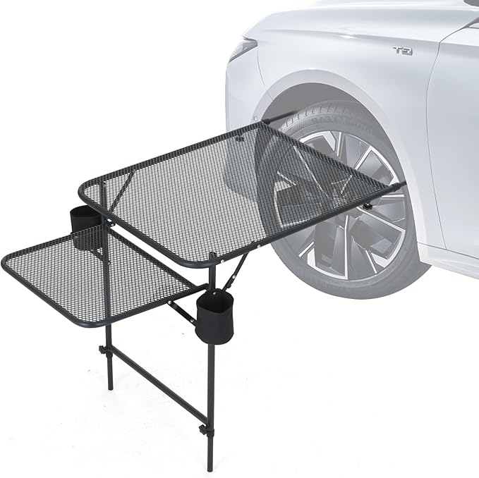 Nice C Tailgate Table Car Desk Aluminum Tailgate Table Car Camping Mounted Camping Tables Overlanding Gear Vehicle Tables Adjustable Height &amp Length Lightweight