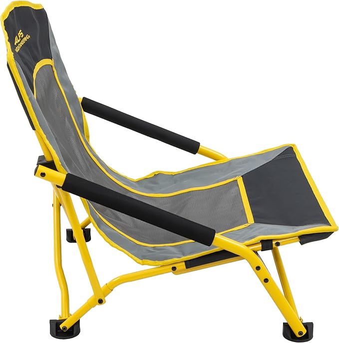 ALPS Mountaineering Rendezvous Low Camping Chairs for Adults with Arms Cool Mesh Center Powder Coated Steel Frame Compact Folding Design and Carry Bag