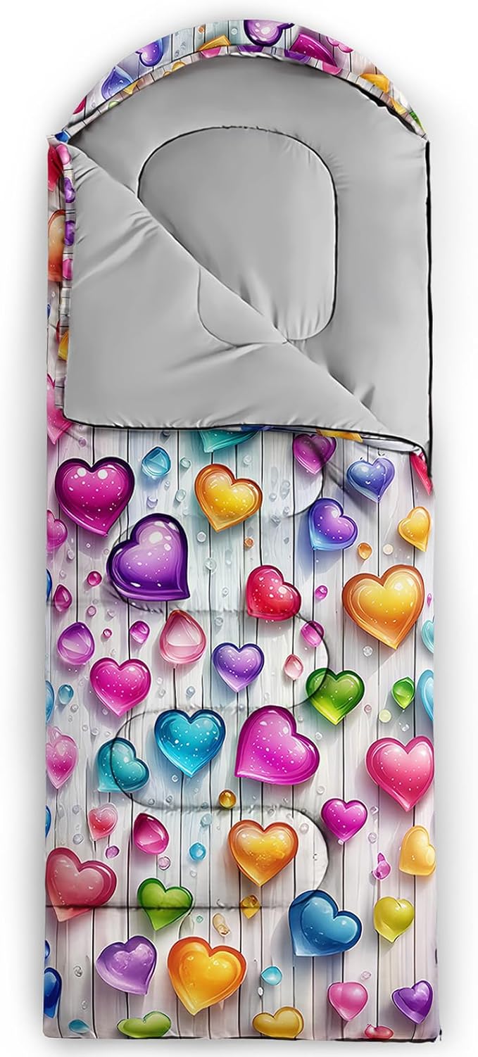 AILONEN Cartoon Camping Sleeping Bag for Boys Girls AdultsLightweight &amp Waterproof3 Season Warm &amp Cold WeatherPortablePrinted Sleeping BagTravelingCampingHiking