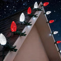 Dazzle Bright C9 Christmas String Lights 100 LED 66 FT Waterproof Connectable Fairy Lights with 100 Spring Clips Timer Christmas Decoration for Outdoor Roofline Home Garden Yard Tree (Red &amp Whit