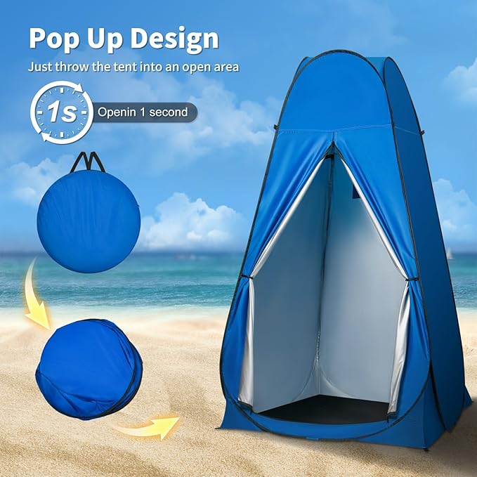 Pop Up Privacy Shower Tent Outdoor Portable Changing Tent Camping for Camping Beach Toilet Shower Bathroom Changing Room Sun Shelter with Window with Carry Bag