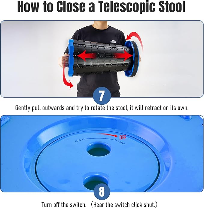 Upgraded Foldable Stool Thickened Set of 2 Portable Collapsible Stool Retractable Stool Foldable Portable Collapsible Chair for Fishing Hiking Tours BBQ Parties Outdoor Activities (Blue)