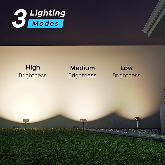 Consciot Solar Lights Outdoor Waterproof 3 Color Solar Garden Light Adjustable 170° Spot Lights for Outside Yard Landscape Lighting Pathway Halloween IP65 Auto On/Off 4 Pack WS002UCW