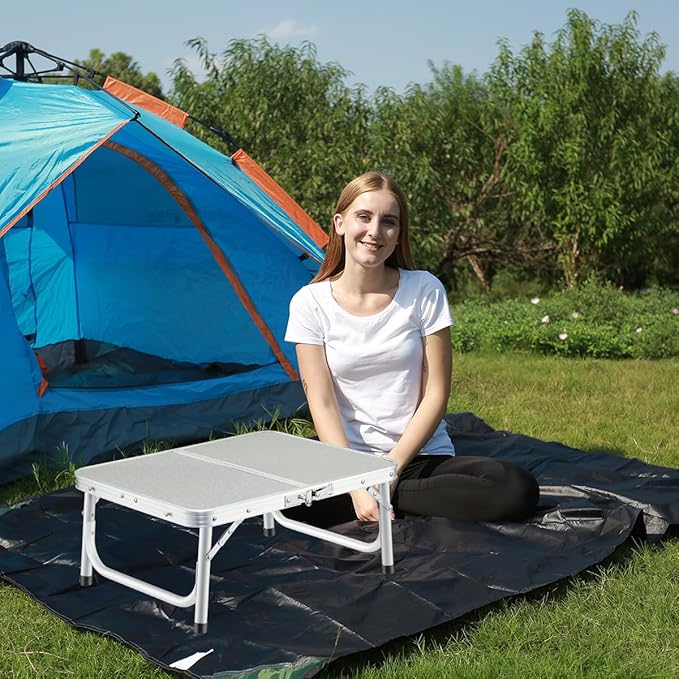 REDCAMP Small Folding Camping Table2ft Portable Aluminum Outdoor Small Foldable Table Adjustable Height Lightweight for Picnic Cooking Beach