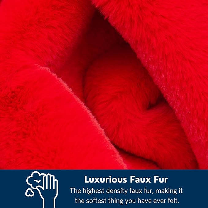 Pretty Rugged Faux Mink Luxe Customizable Long Lap Blanket Waterproof and Reversible Machine Washable Fuzzy ThrowRed