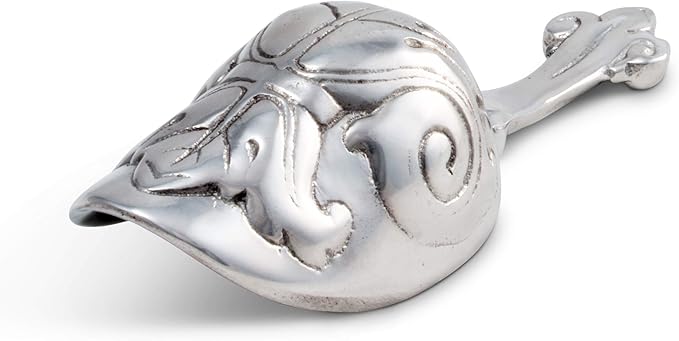 Fleur de lis Ice Scoop Polished Aluminum Arthur Court Designs