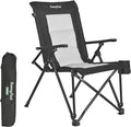 SUNNYFEEL Ergonomic High Back Camp Chair - 500lbs Heavy Duty Folding Chair UV-Resistant Portable Camp Chair with Hard Armrests Cup Holder＆ Bag for Outdoor Basebal Travel Sports Hiking Fishing