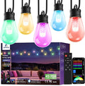 APPECK Outdoor String Lights 150ft Smart RGBW Outdoor Patio Lights with 45 LED Bulbs Extendable 111 Scene Modes IP65 Waterproof Lighting for Outside Dimmable Warm White Compatible with Alexa