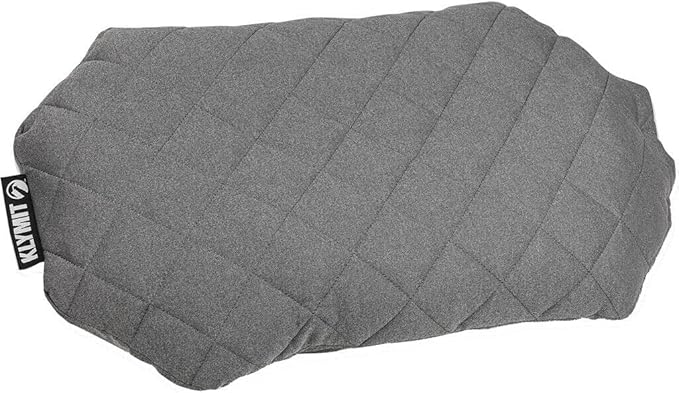 Klymit Luxe Travel Pillow Lightweight Inflatable Hybrid Airplane Backpacking Hammock and Camping Pillow Grey