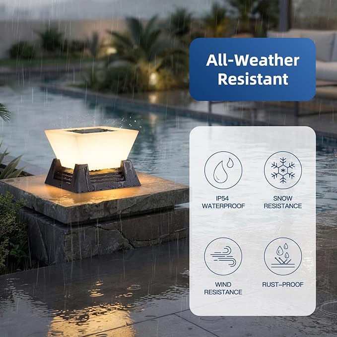 Outdoor Post Lights 11 Hard Wired Pillar Light IP54 Waterproof Column Lamp E26 LED Bulb Modern Fence Deck Lantern 3000K Outside Landscape Lighting for Patio Garden Backyard Gate Decoration
